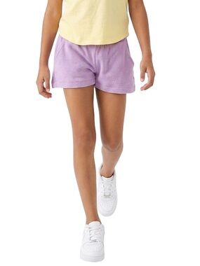 toddler girl purple Terry Shorts - Soft Elastic Waist